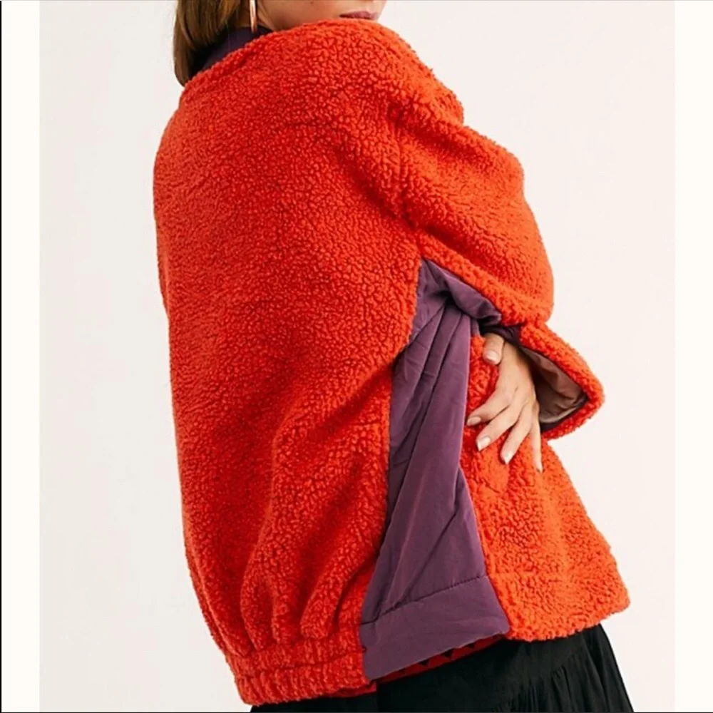 NWT free people rivington Sherpa bomber jacket size large - Picture 3 of 4